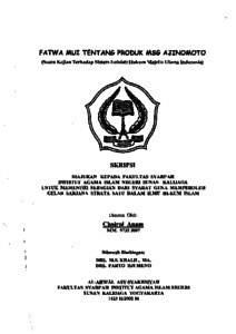 FATWA MUI TENTANG PRODUK MSG AJINOMOTO (SUATU KAJIAN TERHADAP SISTEM